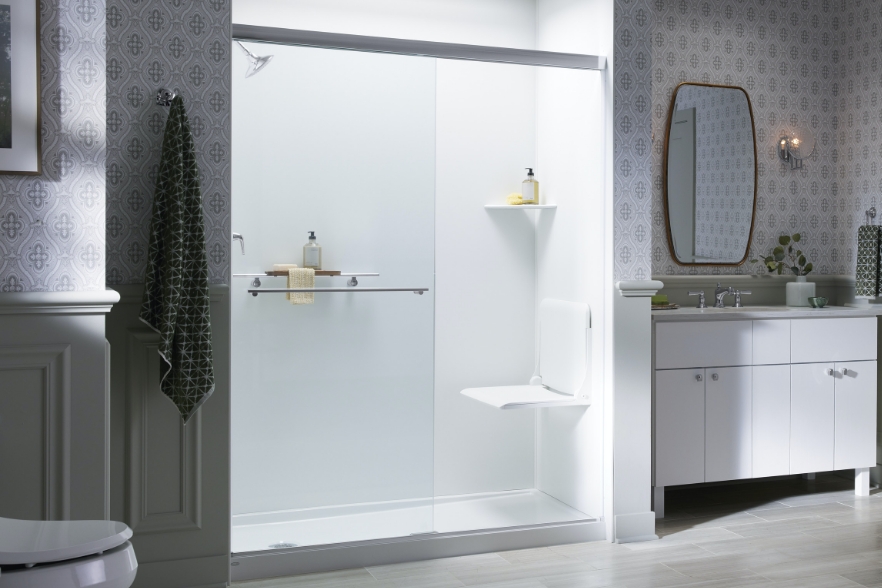 Shower Seating | Shower Bench & Folding Seat | KOHLER LuxStone Showers