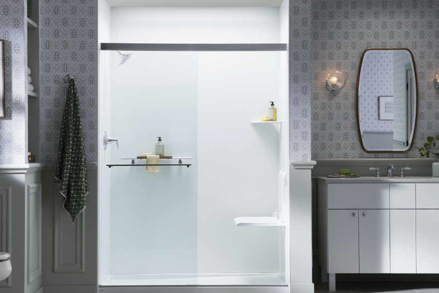 Shower Seating | Shower Bench & Folding Seat | KOHLER LuxStone Showers