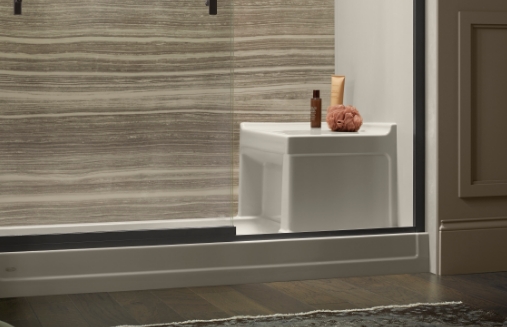 Shower Seating | Shower Bench & Folding Seat | KOHLER LuxStone Showers